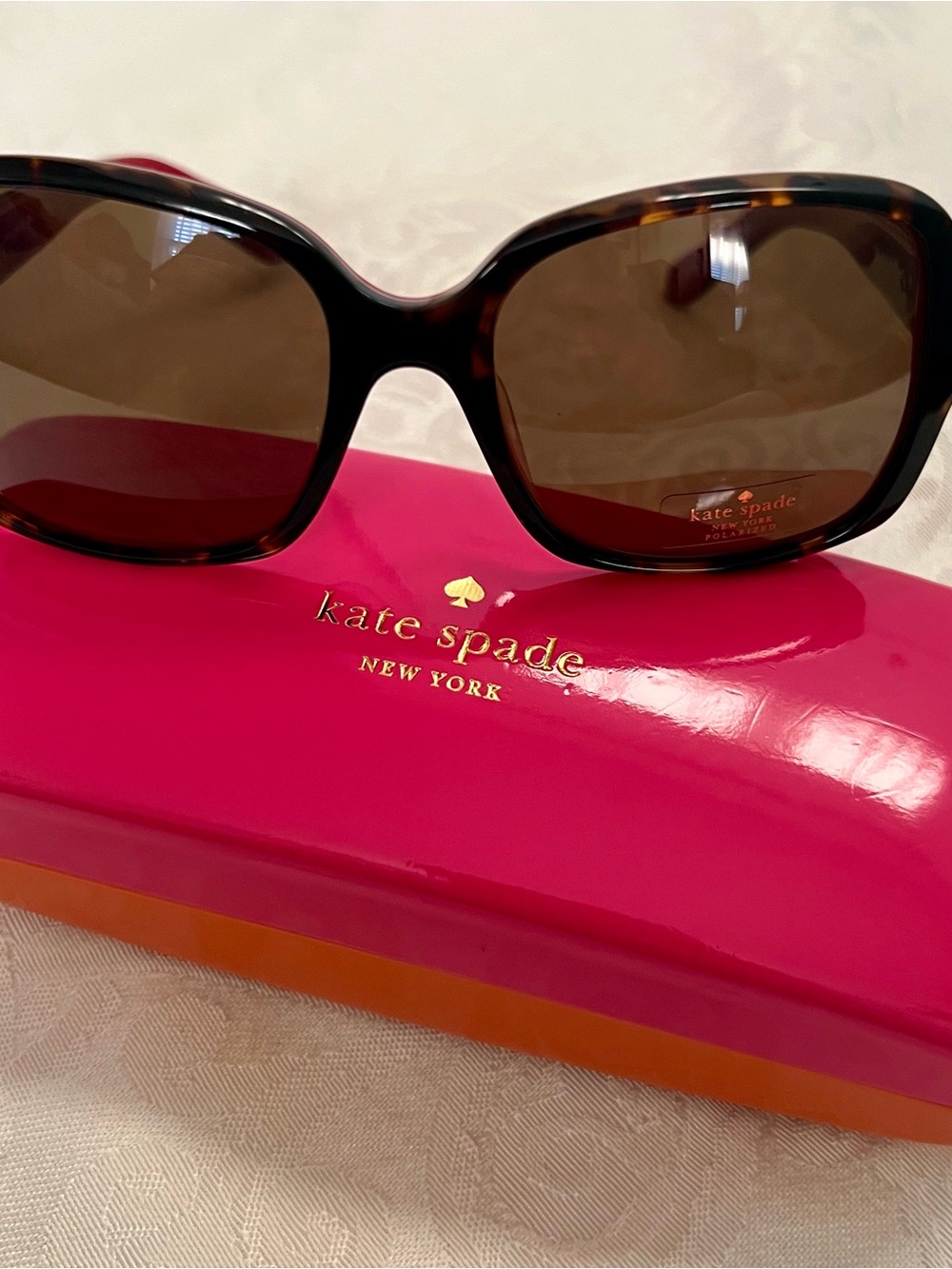kate spade Tortoiseshell Frame Sunglasses with Brown Lenses